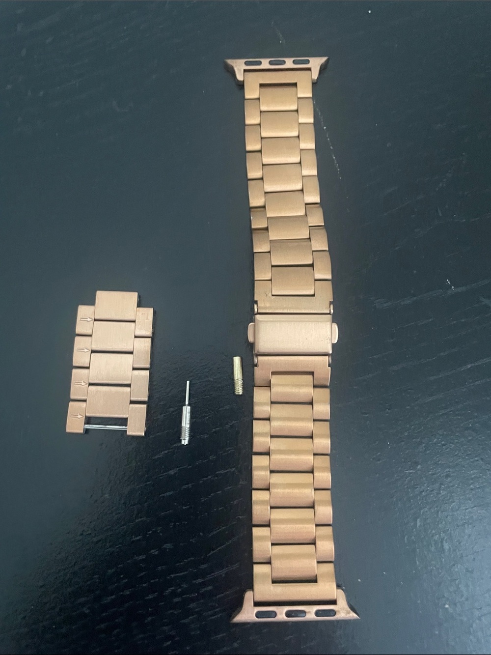 Stainless Steel Link Apple Watch Band by F.G. 20mm - Rose Gold